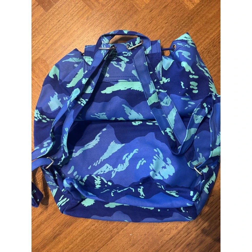 Baggu Night Mountain‎ Blue Camo Drawstring Canvas Backpack